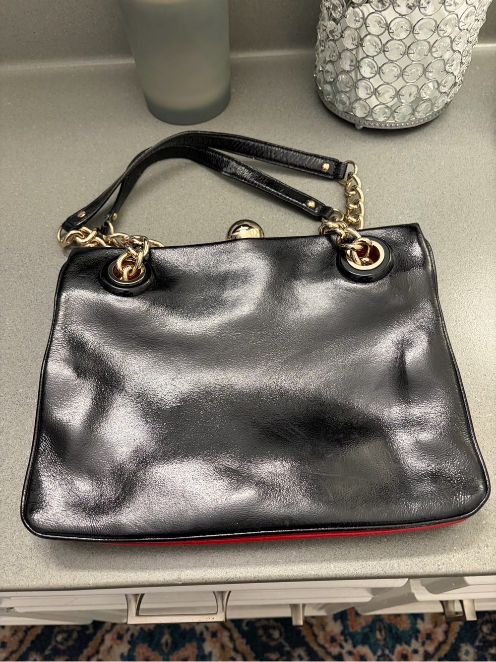 kate spade Black Patent Leather Shoulder Bag with Gold Hardware - Picture 10 of 10